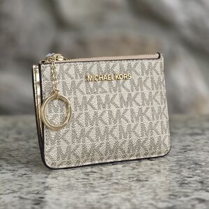 Michael Kors Jet Set Logo Small Gold Coin Wallet